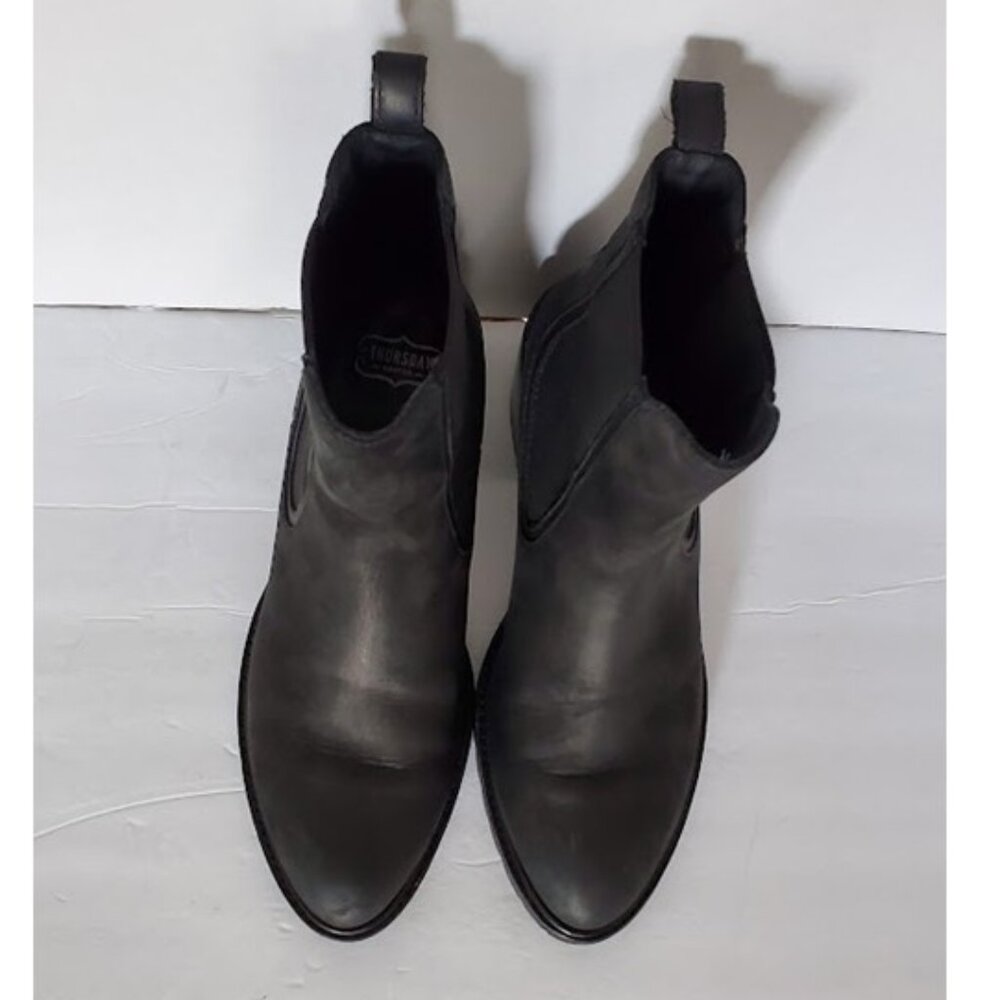 Thursday Knockout Black Matte Leather Boots Chelsea Rubber Lug Sole Moto Size 9 - Picture 8 of 12